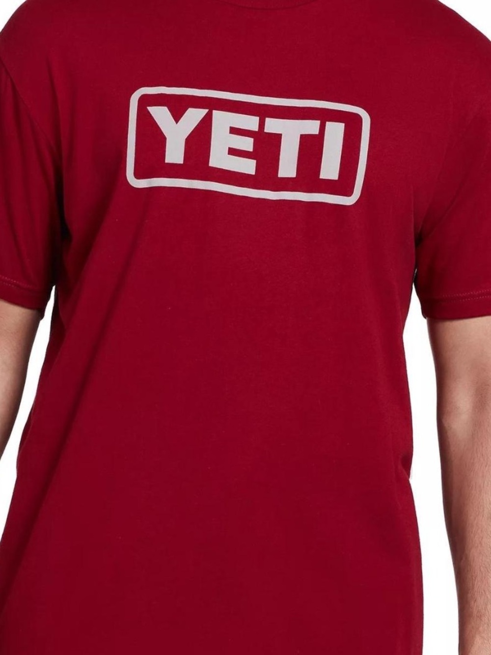 Yeti Men’s Short Sleeve Logo Tee in Burgundy Red